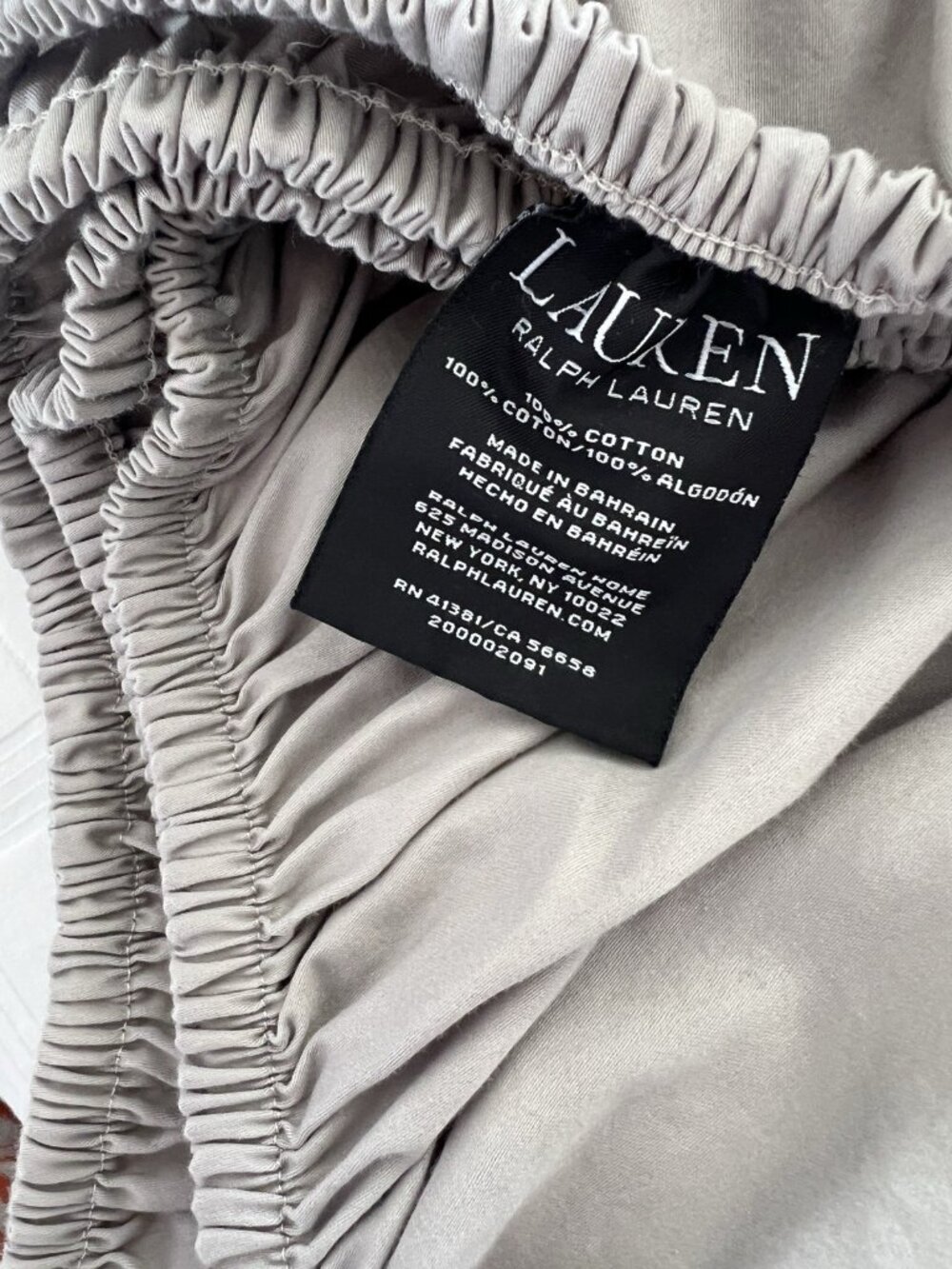 RALPH LAUREN Twin Fitted SHEET Taupe 100% Cotton Luxury Designer Bedding NICE